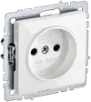 BRITE 1-gang socket without earthing with protective shutters 10A RSsh10-2-BrB white IEK0