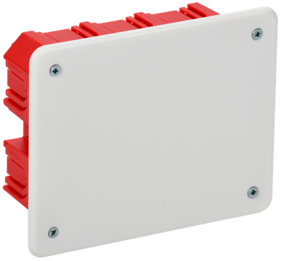 Коробка распаячная КМ41008 для твердых стен безгалогенная (HF) 120х92х45мм с саморезами с крышкой IEK