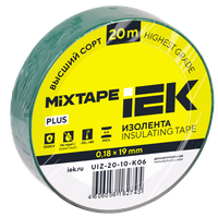MIXTAPE PLUS Изолента 0,18х19мм зеленая 20м IEK