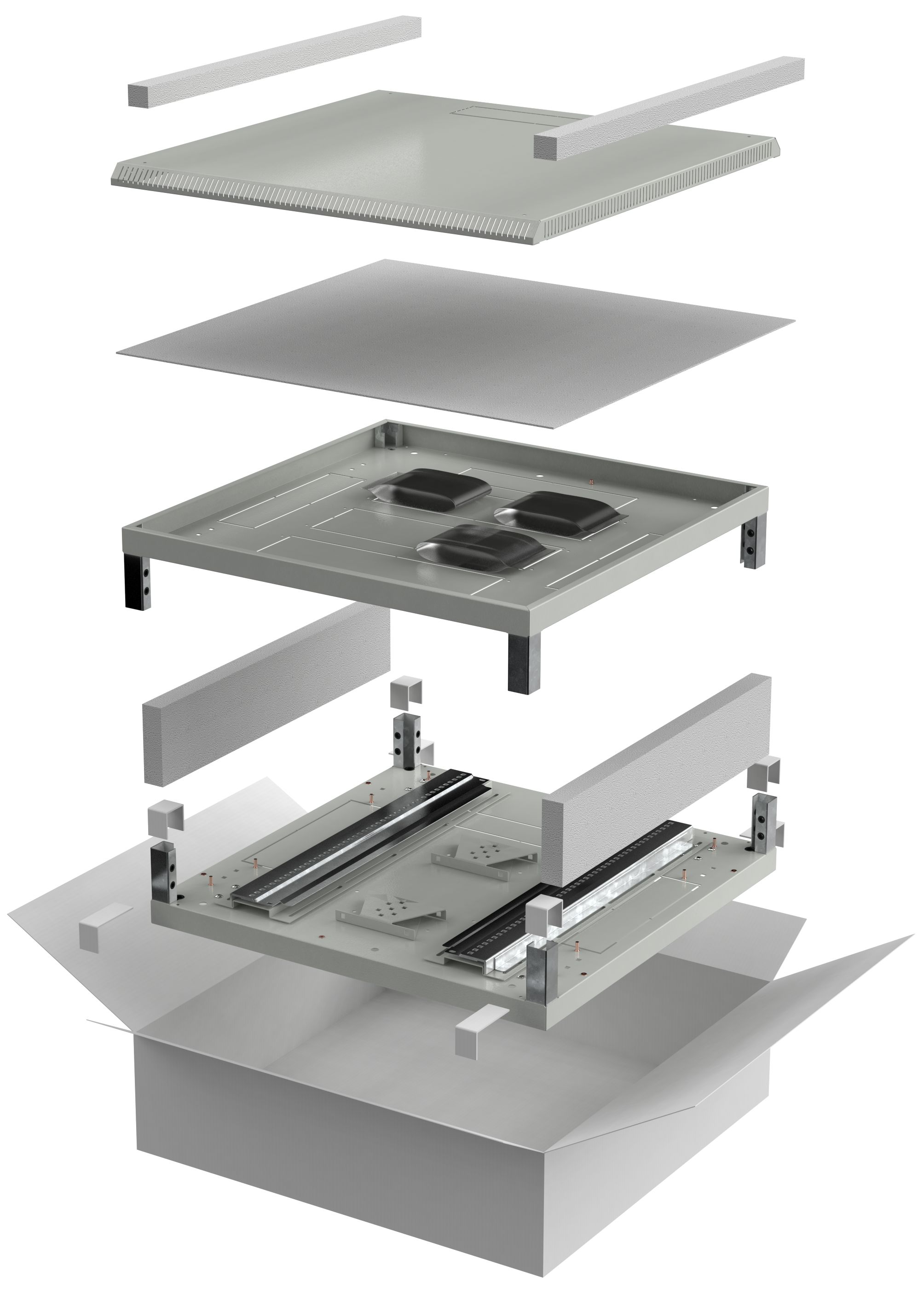 ITK LINEA N Комплект основание и крыша 600х1000мм для шкафа 18-27U серый LN35-YYX61-Y