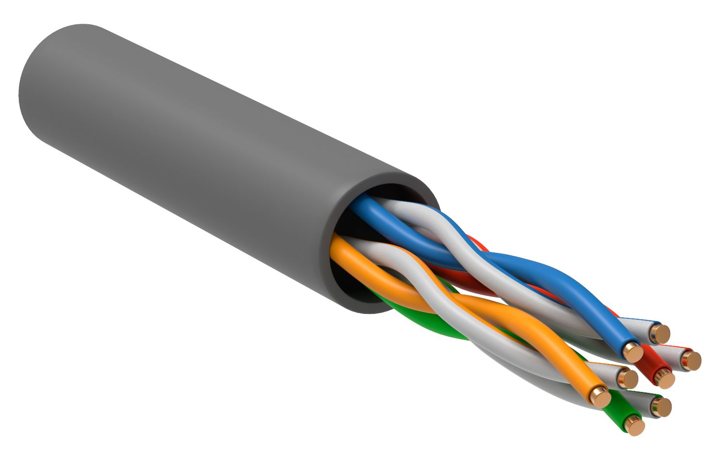 Витая пара U/UTP 5E 24AWG 4PR LSZH 1м серый 100м РФ GENERICA (BC1-C5E04-121-100-R-G)