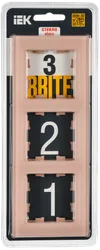BRITE Frame 3-gang RU-3-2-BrP glass peach matte IEK1