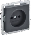 BRITE 1-gang socket without earthing with protective shutters 10A RSsh10-2-BrG graphite IEK0