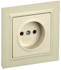 BRITE 1-gang socket without earthing without protective shutters 10A, complete PCP10-1-0-BrKr beige IEK