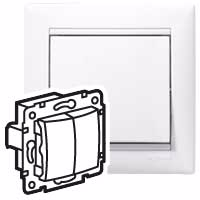 VALENA DIY Выключатель 2-клавишный схема 5 10АХ безвинтовые зажимы белый