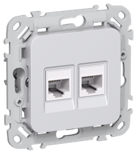 FLITE Розетка 2-местная компьютерная RJ45 категория 5Е UTP РК5е-2-0-ФлЖ жемчуг IEK
