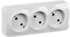 RS23-2-XB Triple socket without grounding contact 16A with opening installation GLORY (white) IEK0
