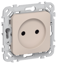 FLITE Розетка без заземления без защитных шторок безвинтовое крепление 10А РС01-1-ФлЛ льняной IEK