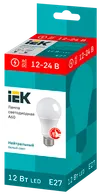 LED lamp A60 pear 12W 12-24V 4000K E27 IEK2