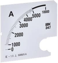 Replaceable scale for ammeter E47 5000/5A accuracy class 1.5 96x96mm IEK