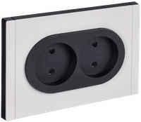 FORTE&PIANO Розетка 2-местная без заземления с защитными шторками безвинтовое крепление 10А FP225M металл белый IEK