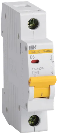 KARAT Automatic circuit breaker BA47-29 1P B 6A 4.5kA IEK