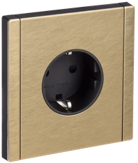 FORTE&PIANO Розетка 1-местная с заземлением с защитными шторками винтовое крепление 16А FP615M металл шампань IEK