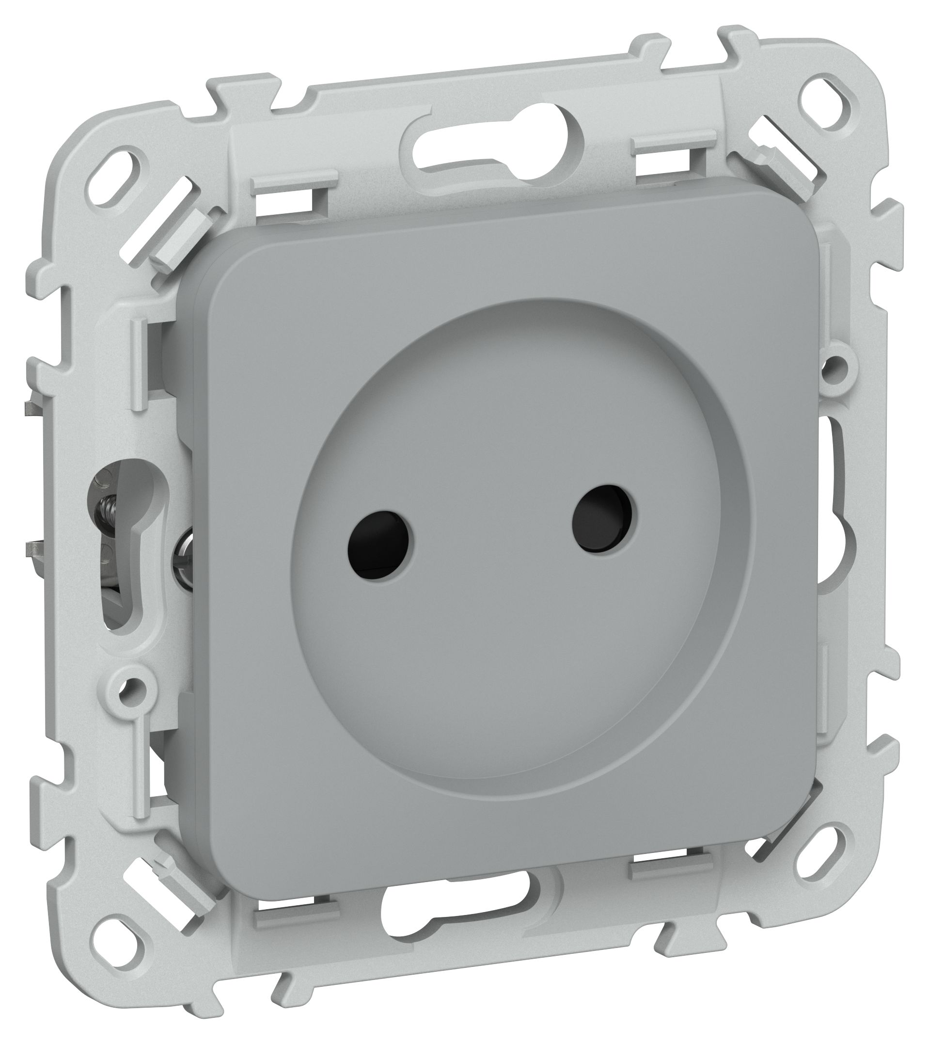 FLITE Розетка без заземления с защитными шторками 10А РСш01-0-ФлС серый IEK