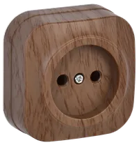 RS20-2-XD Single socket without grounding contact 10A with opening installation GLORY (oak) IEK