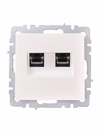 BRITE Розетка компьютерная двойная RJ45 кат.6 РК11-2-БрЖ жемчуг IEK2