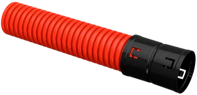 Corrugated double-wall HDPE pipe d=63mm red (25 m) IEK with a broach tool