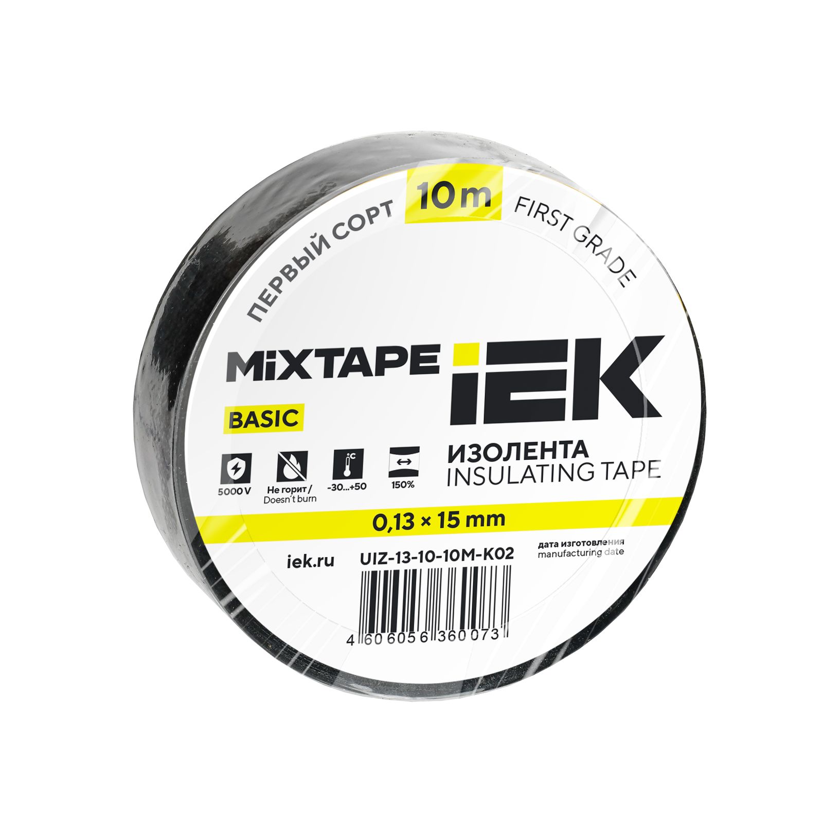 MIXTAPE 3 Изолента 0,13х15мм черная 10м IEK (UIZ-13-10-10M-K02)