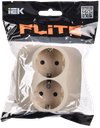 FLITE Розетка 2-местная с заземлением с защитными шторками безвинтовое крепление 16А РСш12-1-А-ФлЛ льняной IEK1