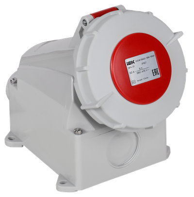 Розетка стационарная ССИ-1242 32А-6ч 380В 3P+PE IP67 IEK