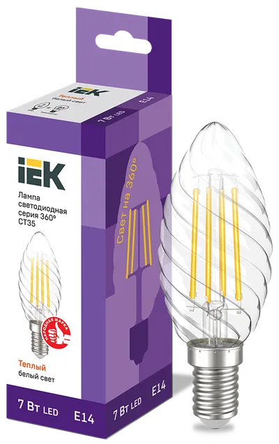 Лампа LED CT35 свеча вит. 7Вт 230В 3000К E14 серия 360° IEK с нитевидным светодиодом (филаментная нить) является одним из самых эффективных источников света.
Главное отличие от обычных светодиодных ламп – угол рассеивания света до 360° (дополнительный комфорт для глаз). Лампа применяется в осветительных приборах бытового назначения. Представлены в 3 вариантах: с прозрачной, золоченой и матовой колбами.
Соответствуют требованиям Технических регламентов Таможенного союза ТР ТС 004/2011, ТР ТС 020/2011, МЭК 62560 и постановления Правительства РФ от 10.11.2017 № 1356.