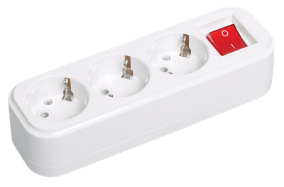 Розетка переносная разборная с заземлением с выключателем К03В 3 места CLASSIC IEK