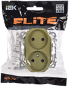 FLITE Розетка 2-местная без заземления с защитными шторками безвинтовое крепление 10А РСш02-1-ФлО оливковый IEK1