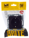 BRITE Розетка 1-местная с заземлением без защитных шторок 16А РС11-1-0-БрЧ черный IEK6
