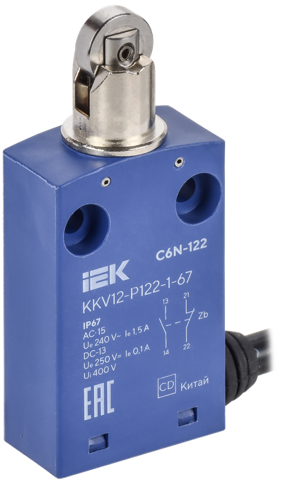 Выключатель концевой C6N-122 толкатель с нажимным роликом IP67 IEK