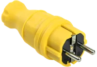 Вилка прямая ВБп3-1-0м IP44 ОМЕГА каучук жёлтая IEK