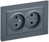 BRITE 2-gang socket without earthing without protective shutters 10A, assy RS12-2-BrM marengo IEK0