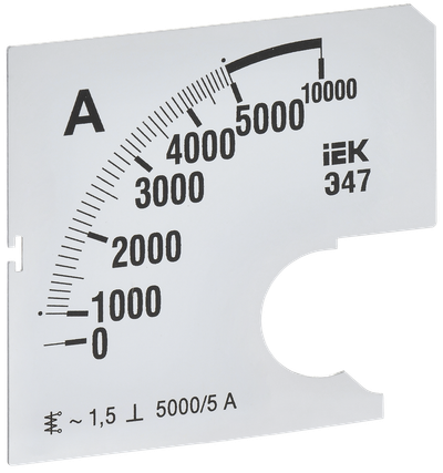 Шкала сменная для амперметра Э47 5000/5А класс точности 1,5 72х72мм IEK