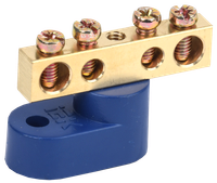 Шина N "ноль" на одном угловом изоляторе ШНИ-6х9-4-У1-С IEK