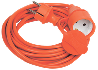 Шнур УШ-01РВ оранжевый с вилкой и розеткой с заземлением 2P+PE/5метров 3х1,0мм2 IP44 IEK