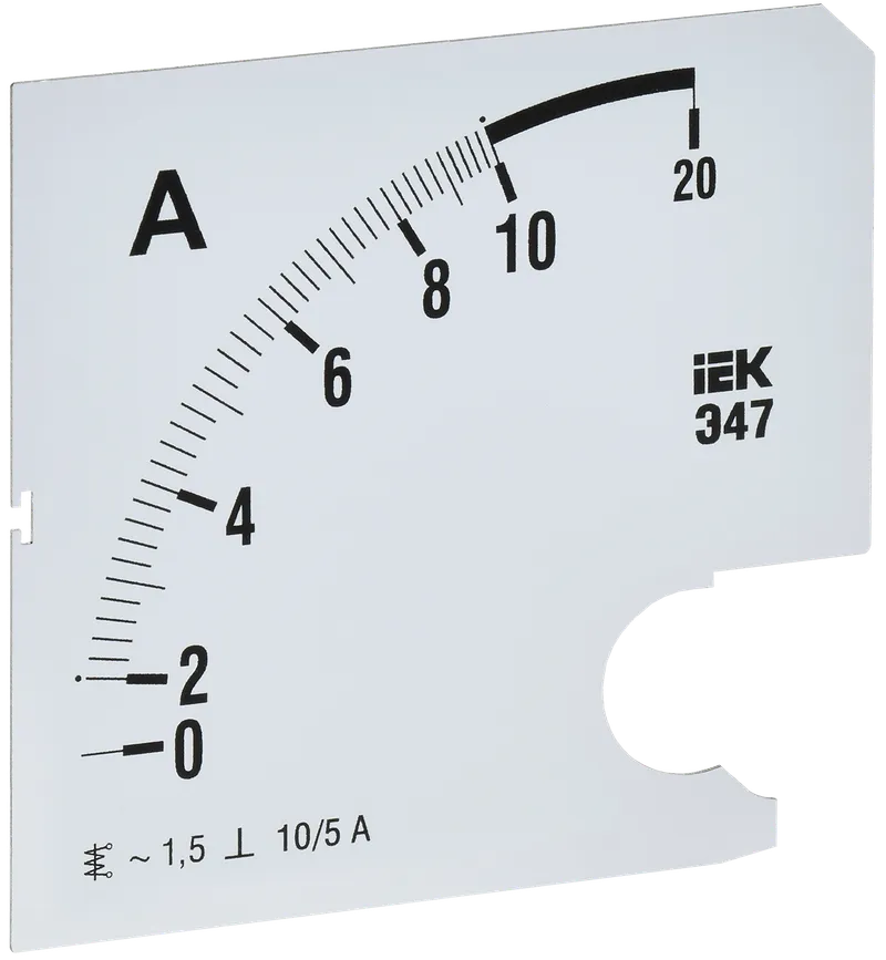 Replaceable scale for ammeter E47 10/5A accuracy class 1.5 96x96mm IEK