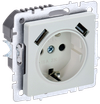 BRITE Розетка 1-местная с заземлением с защитными шторками 16А с USB A+A 5В 3,1А РЮш10-2-БрЖ жемчуг IEK0