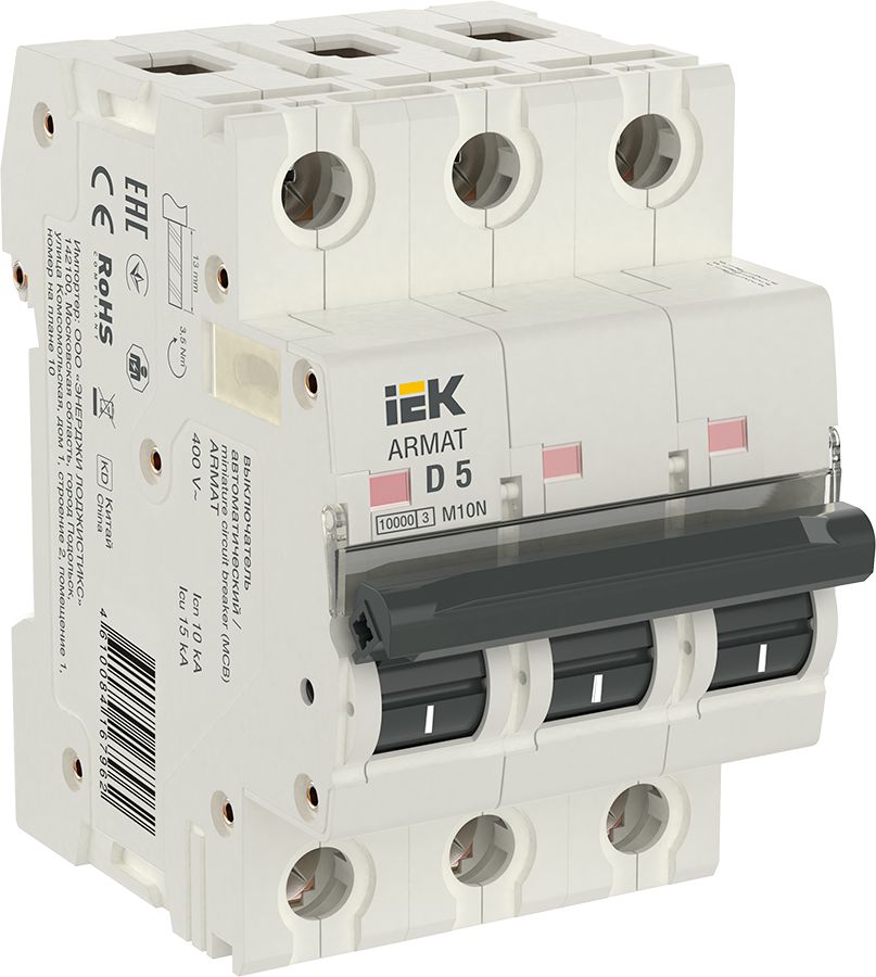 ARMAT Автоматический выключатель M10N 3P D 5А IEK (AR-M10N-3-D005)