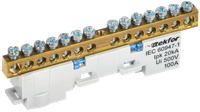 TEKFOR Шина N "ноль" изолированная на универсальном держателе 6х9-14-С IEK