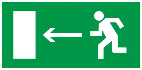 Self adhesive label 100x50 mm "Evacuation direction EXIT to the left"