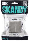 SKANDY Выключатель 2-клавишный проходной 10А SK-V05N металл никель IEK1