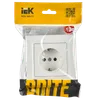 BRITE Socket with ground with shutters 16A with frame PC14-1-0-BrB white IEK2
