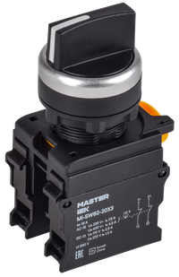 3 position switch 2NC black MASTER IEK