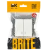 BRITE Double-button switch with LED indicator 10A VCP10-2-1-BrB white IEK1