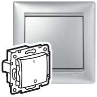 VALENA Переключатель 1-клавишный для люминисцентных ламп схема 6L 10АХ 400В безвинтовые зажимы алюминий