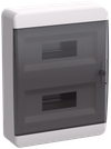 TEKFOR Корпус пластиковый ЩРН-П-24 IP41 черная прозрачная дверь IEK0