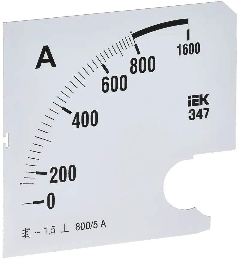Шкала сменная для амперметра Э47 800/5А класс точности 1,5 96х96мм IEK