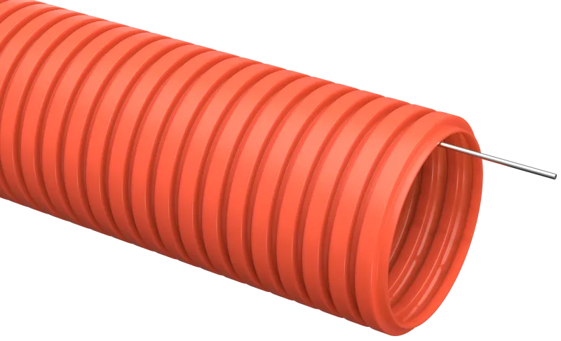 Труба гофрированная ПНД d=25мм с зондом оранжевая (50м) IEK