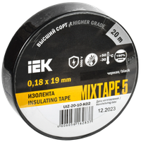 MIXTAPE 5 Изолента 0,18х19мм черная 20м IEK