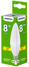 Лампа светодиодная C35 свеча 8Вт 230В 3000К E14 GENERICA1