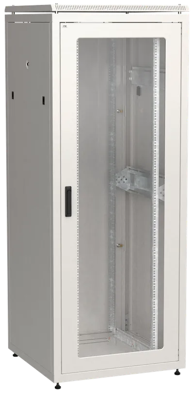 ITK LINEA N Шкаф сетевой 19" 42U 800х800мм стеклянная передняя дверь задняя металлическая серый